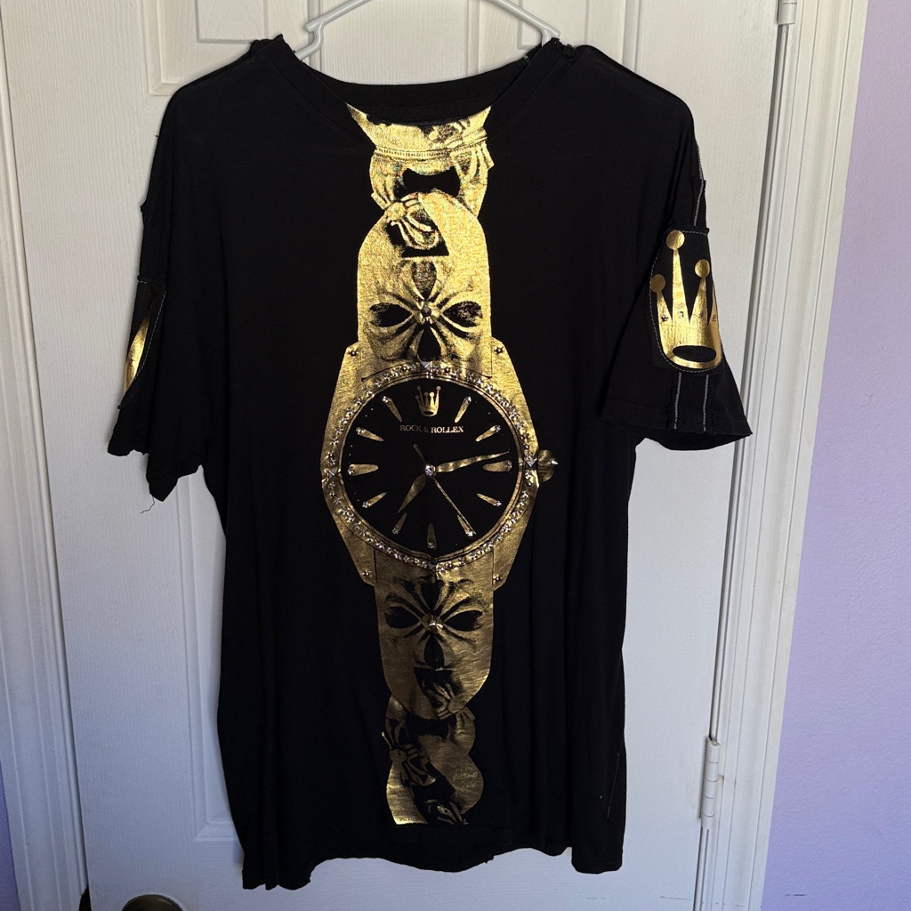 Rolex Shirt Black And Gold Never Worn Designer Xl Fits Like A Large Rolex Shirt Black And Gold Never Worn Designer Xl Fits Like A Large